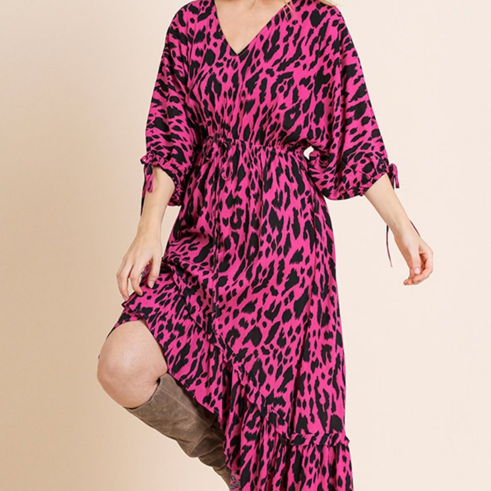 UMGEE Pink Animal Print BOHO Dress NWT